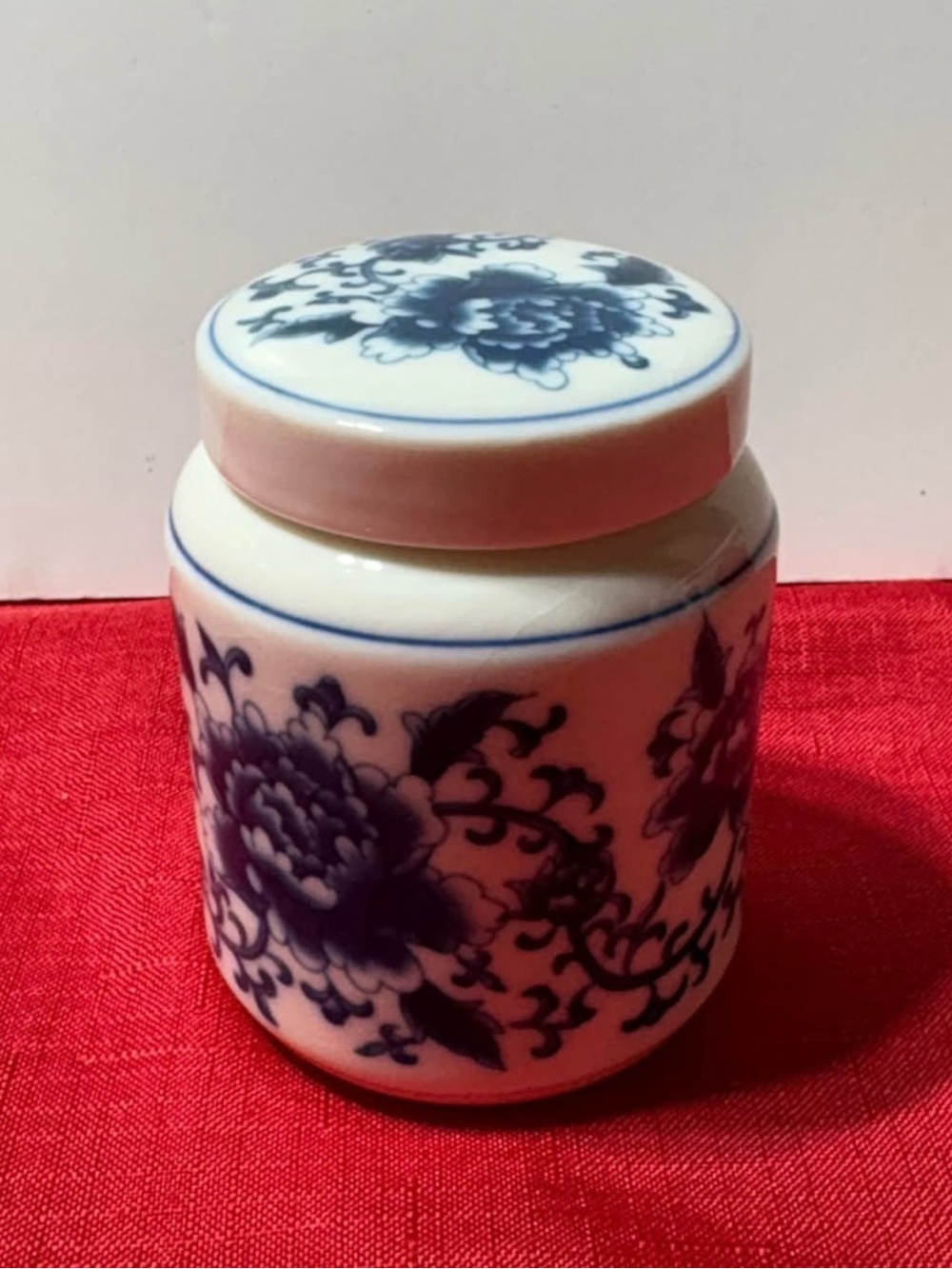 Blue and White Floral Ginger Ceramic Jar - Home Art